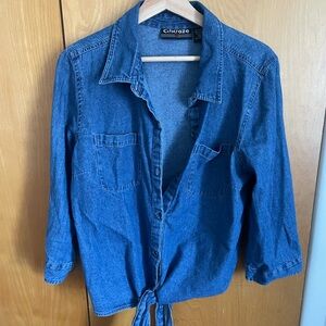 Blue Denim Button-Up Shirt